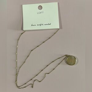 NEW LOFT Gold Dainty Necklace with Double Sided Pendant